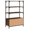 vidaXL 3-poziomowy regał na książki, przydymiony dąb, 70x30x109,5 cm