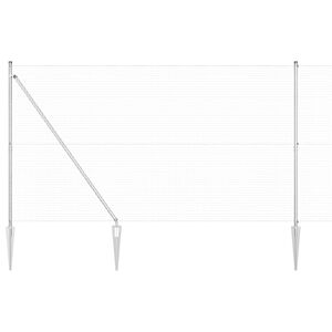 vidaXL Słupek ogrodzeniowy. Srebrny 25 x 1,5 m (25 x 25 mm siatka)