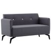 vidaXL 2-osobowa sofa tapicerowana tkaniną, 115x60x67 cm, ciemnoszara