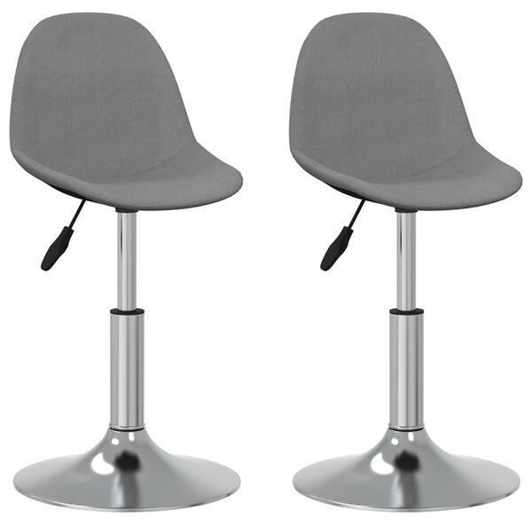 vidaXL Obrotowe krzesła stołowe, 2 szt., jasnoszare, obite tkaniną