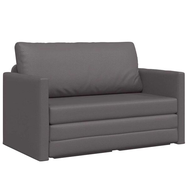 vidaXL Sofa Bed 110cm Szary Sztuczna sk&oacute;ra