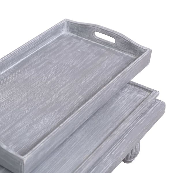 vidaXL Stolik kawowy, szary, 90 x 50 x 40 cm, lite drewno mahoniowe