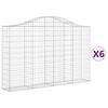 vidaXL Kosze gabionowe, 6 szt, 200x30x120/140 cm, galwanizowane żelazo