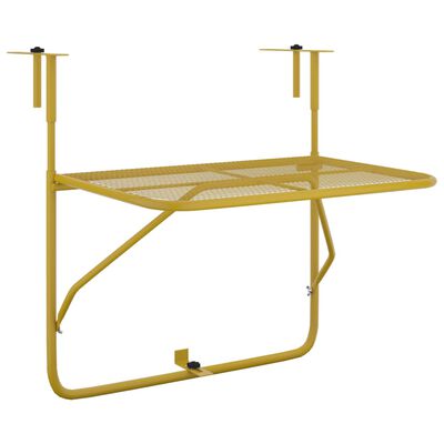 vidaXL Stolik balkonowy, złoty, 60x40 cm, stalowy