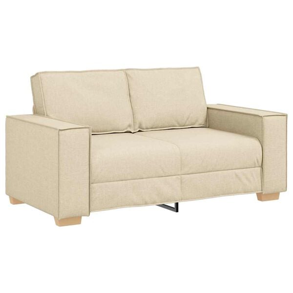 vidaXL Sofa 2-osobowa kremowa 120 cm Tkanina