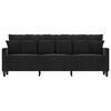 vidaXL Sofa 3-osobowa, czarny, 180 cm, tapicerowana aksamitem