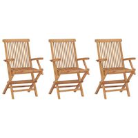 vidaXL Składane krzesła ogrodowe, 3 szt., lite drewno tekowe