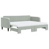 vidaXL Sofa rozsuwana z materacami, jasnoszara, 90x200 cm, aksamit