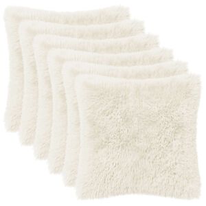 vidaXL Poduszka z poduszką HEERLEN 6 szt. Biały Fleece PV