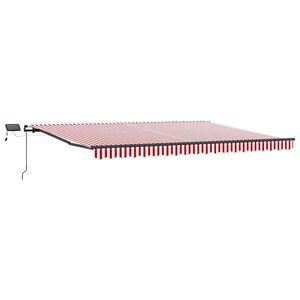 vidaXL Markiza wysuwana Czerwony i Biały 400 &times; 350 cm