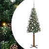 vidaXL Szczupła Choinka Zielony 150 cm PVC i lite drewno sosnowe