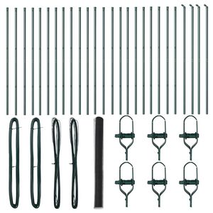 vidaXL Słupek ogrodzeniowy. Szary 50 x 1,6 m (siatka 25 mm) Stal i PVC