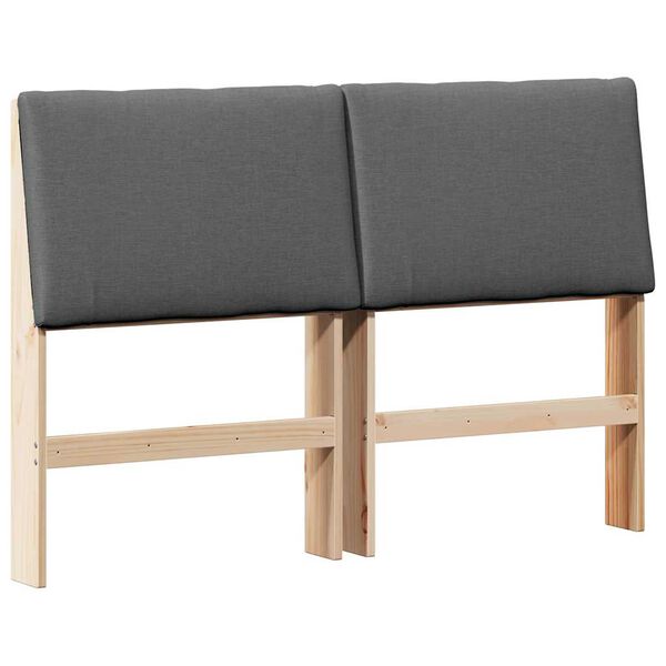 vidaXL Tapicerowane wezgłowie Ciemnoszary 150 cm Lite drewno sosnowe