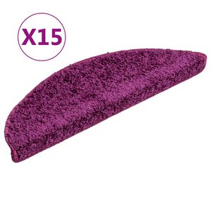 vidaXL Maty na schody 15 szt. 56x17x3 cm Fioletowe p&oacute;łokrągłe