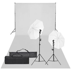 vidaXL Fotograficzny zestaw studyjny z lampami i tłem