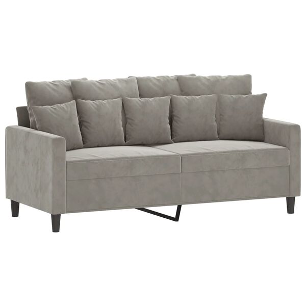 vidaXL Sofa 2-osobowa, jasnoszara, 140 cm, tapicerowana aksamitem
