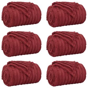 vidaXL Koce narzutowe 6 szt. Bordeaux Czerwony 150 x 130 cm 2.85 kg