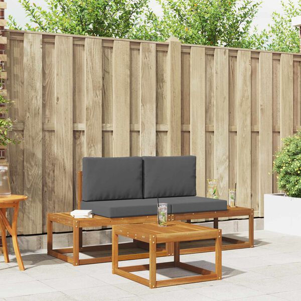 vidaXL Zestaw sof na zewnątrz z poduszką 3 pcs Naturalny