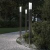 vidaXL Lampy słupkowe z czujnikiem 3 szt. 110 cm Stal nierdzewna IP44