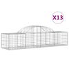 vidaXL Kosze gabionowe, 13 szt, 200x50x40/60 cm, galwanizowane żelazo