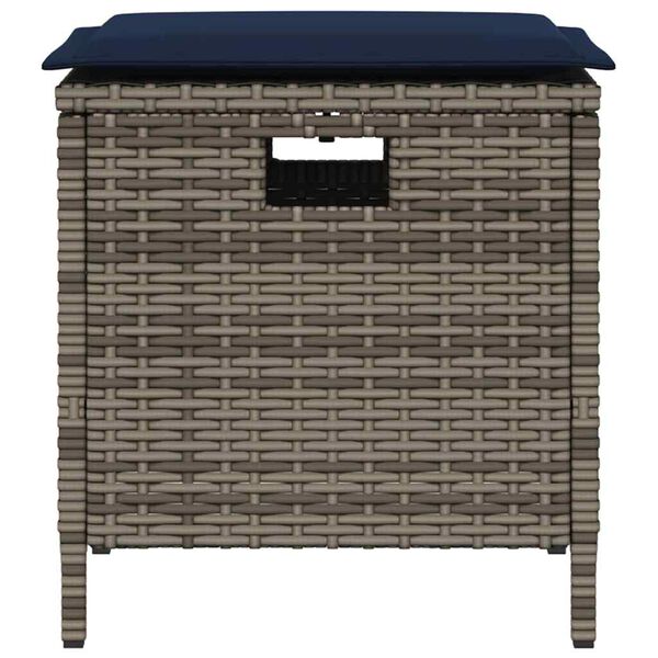 vidaXL 5-cz. zestaw mebli ogrodowych z poduszkami, szary, rattan PE