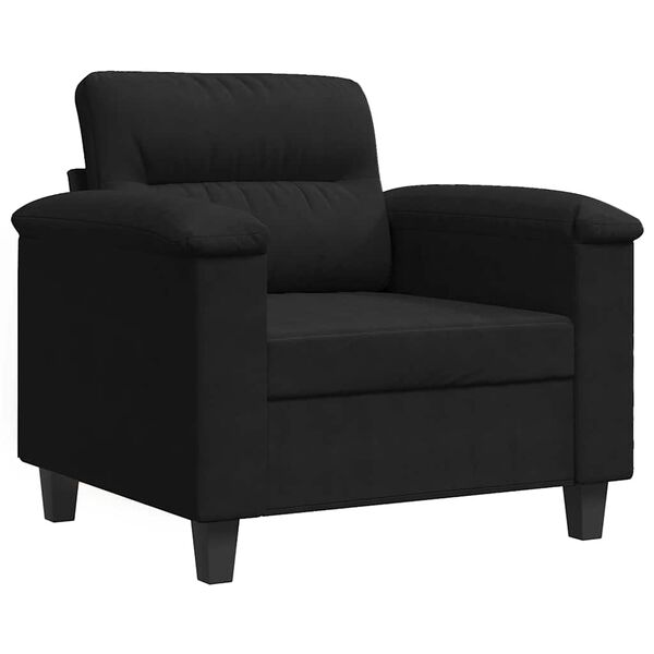 vidaXL Fotel, czarny, 60 cm, obity mikrofibrą