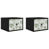 vidaXL Ścienny stolik nocny GOTHA 2 szt. Czarny dąb 36 x 33 x 25 cm