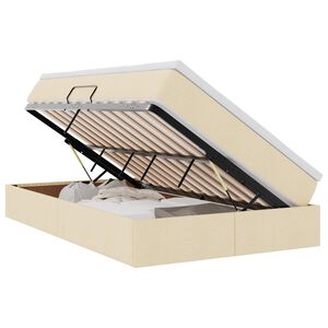 vidaXL Ł&oacute;żko z miejscem na przechowywanie i materacem Kremowy