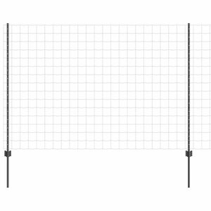 vidaXL Ogrodzenie Euro z słupkiem 10 x 1,6 m Stal pokryta PVC Szary