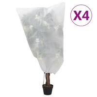 vidaXL Kaptury na rośliny, ze ściągaczami, 4 szt., 70 g/m², 0,8x0,8 m