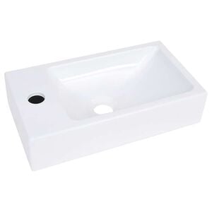 vidaXL Umywalka, 400x220x90 mm, SMC, biała