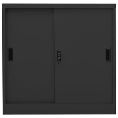vidaXL Szafka biurowa z przesuwnymi drzwiami, antracytowa, 90x40x90 cm