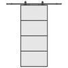 vidaXL Drzwi przesuwne z zestawem okuć czarne 90x205 cm ESG szkło