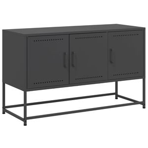 vidaXL Szafka pod telewizor, czarna, 100,5x39x60,5 cm, stalowa
