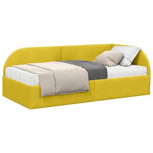 vidaXL Rama Ł&oacute;żka Narożnego z Materacem 2 szt. Ż&oacute;łty 80 x 200 cm