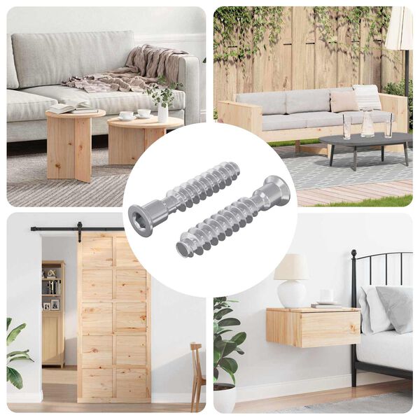 vidaXL Śruba z gł&oacute;wką kapeluszową 2 pcs Srebrny M7 x 40 mm Stal