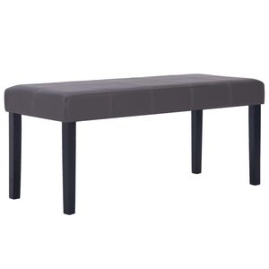 vidaXL Ławka, 106 cm, szara, sztuczna sk&oacute;ra