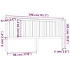 vidaXL Wezgłowie łóżka, czarne, 206x6x101 cm, lite drewno sosnowe