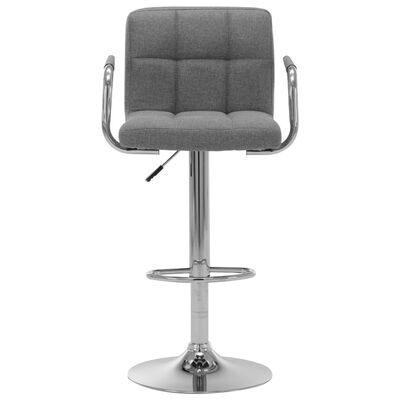 vidaXL Krzesła barowe, 2 szt., jasnoszare, tapicerowane tkaniną