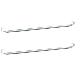 vidaXL Karnisze, 2 szt., biało-srebrne, 40-60 cm, aluminium