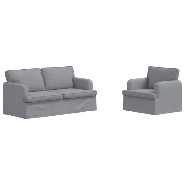 vidaXL Sofa 2 pcs Jasnoszary 162 x 80 x 85 cm tkanina