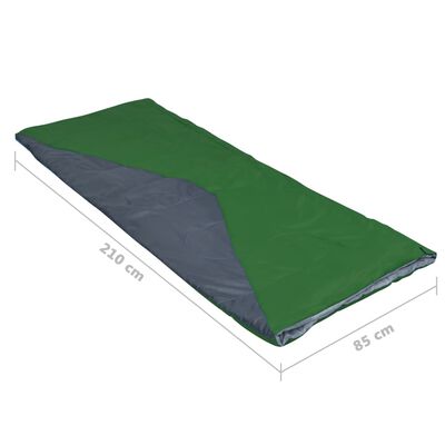 vidaXL Lekki śpiwór prostokątny, zielony, 1100 g, 10°C