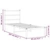 vidaXL Metalowa rama łóżka z wezgłowiem, biała, 80x200 cm