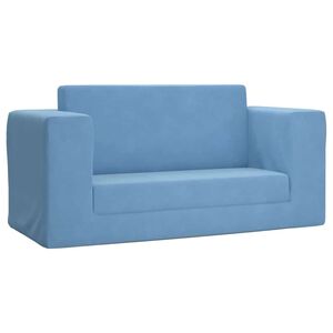 vidaXL 2-os. sofa dla dzieci, rozkładana, niebieska, miękki plusz