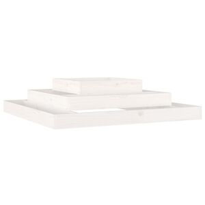 vidaXL Donica, biała, 110x110x27 cm, lite drewno sosnowe