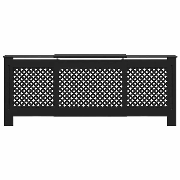 vidaXL Osłona na kaloryfer, MDF, czarna, 205 cm