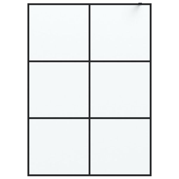 vidaXL Ścianka prysznicowa, czarna, 140x195 cm, mrożone szkło ESG