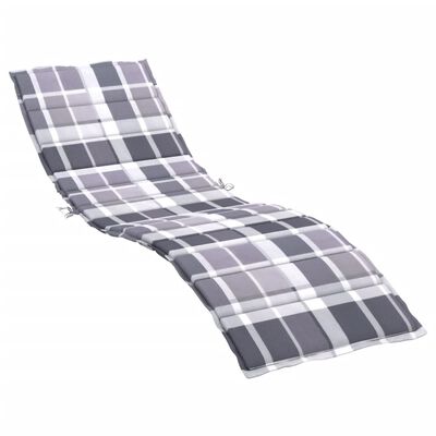 vidaXL Poduszka na leżak, szara krata, 200x60x3 cm, tkanina Oxford