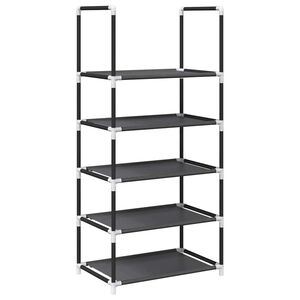 vidaXL Stojak na buty 5-poziomowy czarny 44x28x94cm Tkanina wł&oacute;kninowa