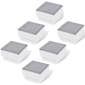 vidaXL Lampy gruntowe LED, 6 szt., 100x100x68 mm